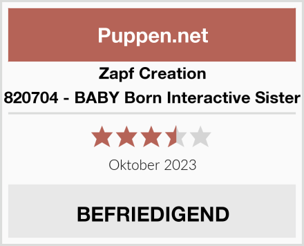 Zapf Creation 820704 - BABY Born Interactive Sister Test