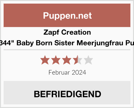 Zapf Creation 824344" Baby Born Sister Meerjungfrau Puppe Test