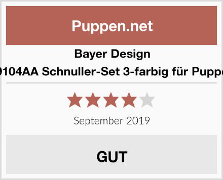 Bayer Design 79104AA Schnuller-Set 3-farbig für Puppen Test