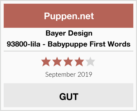 Bayer Design 93800-lila - Babypuppe First Words Test