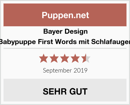 Bayer Design Babypuppe First Words mit Schlafaugen Test