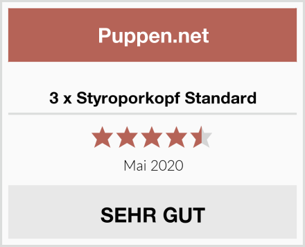  3 x Styroporkopf Standard Test