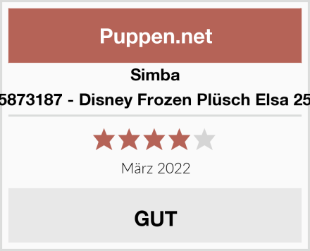 Simba 6315873187 - Disney Frozen Plüsch Elsa 25 cm Test